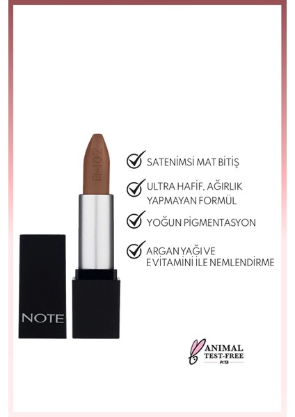 Mattever Lipstick Yarı Mat Saten Bitişli Ruj 02 Spring Dress - Kahverengi