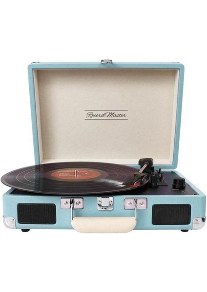 Record Master T310CH Şarj Özellikli Pikap - 33, 45, 78 Devir T310CH- Mavi (Turkuaz) Pikap