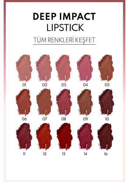 Deep Impact Lipstick Kremsi Dokulu Yarı Parlak Ruj 01 The Better Me Nude - Nude