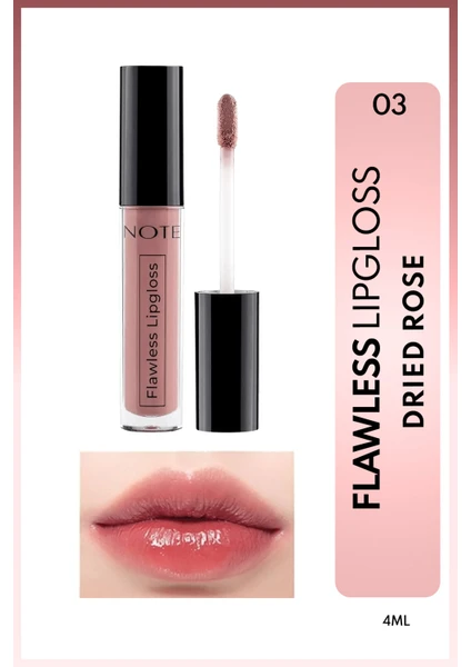 Flawless Lipgloss 03 Dried Rose Nemlendirici Etkili Parlak Ruj - Pembe