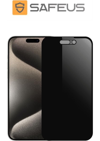 Apple iPhone 15 Pro Tam Kaplayan Hayalet Toz Filtreli Ekran Koruyucu Cam