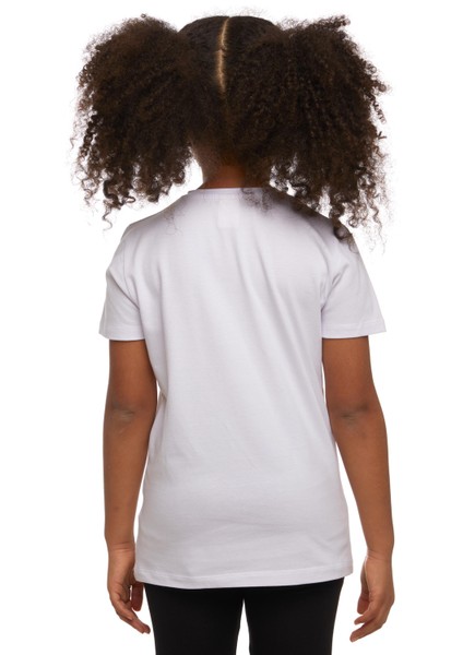 Beyaz Basic Unisex Çocuk Sıfır Yaka Kısa Kollu Tişört