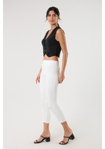 Capovilla Dar Paça Cepsiz Pantolon Beyaz fiyatları
