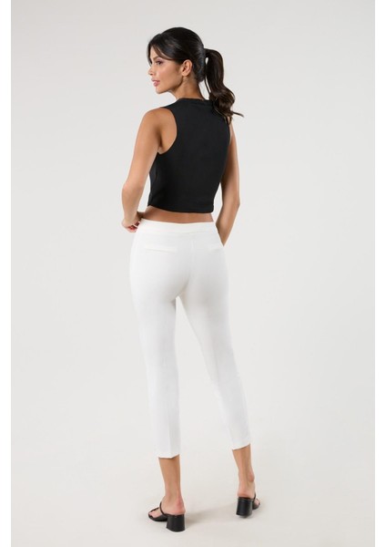 Capovilla Dar Paça Cepsiz Pantolon Beyaz modelleri
