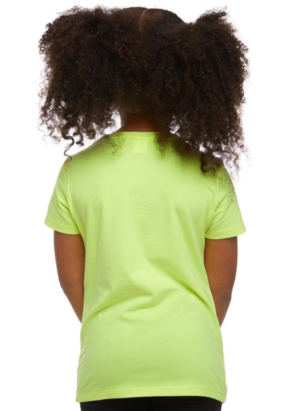 Neon Sarı Basic Unisex Çocuk Sıfır Yaka Kısa Kollu Tişört modelleri