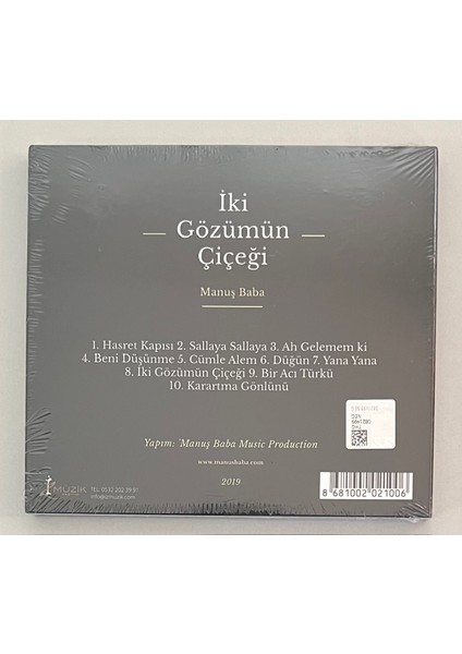 Manuş Babuş Iki Gözümün Çiçeği CD (Jelatininde Sıfır Orjnal Dönem Baskı Cd)