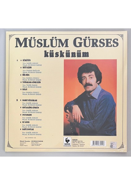 Müslüm Gürses Küskünüm Lp Plak (Sıfır Jelatininde Plak)