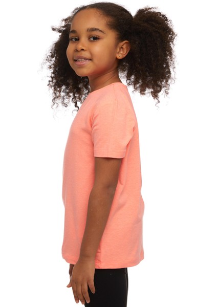 Fosfor Turuncu Basic Unisex Çocuk Sıfır Yaka Kısa Kollu Tişört fiyatları