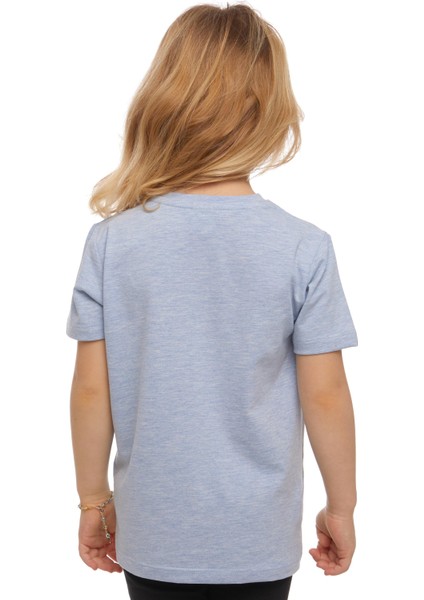 Mavi Melanj Basic Unisex Çocuk Sıfır Yaka Kısa Kollu Tişört modelleri