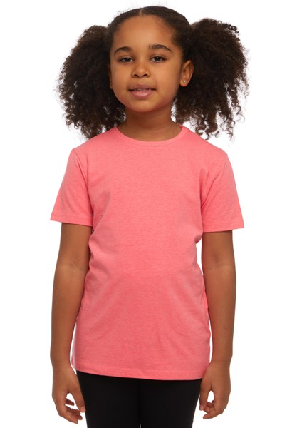 Fosfor Fuşya Basic Unisex Çocuk Sıfır Yaka Kısa Kollu Tişört