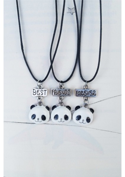 Panda Üçlü Best Friends Kolye