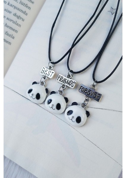 Panda Üçlü Best Friends Kolye