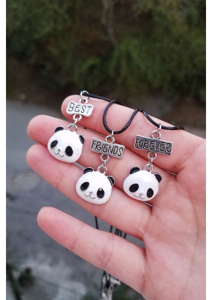 Panda Üçlü Best Friends Kolye