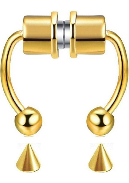 Altın Renk Mıknatıslı Fake Sahte Septum Piercing