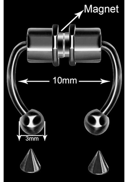 Altın Renk Mıknatıslı Fake Sahte Septum Piercing