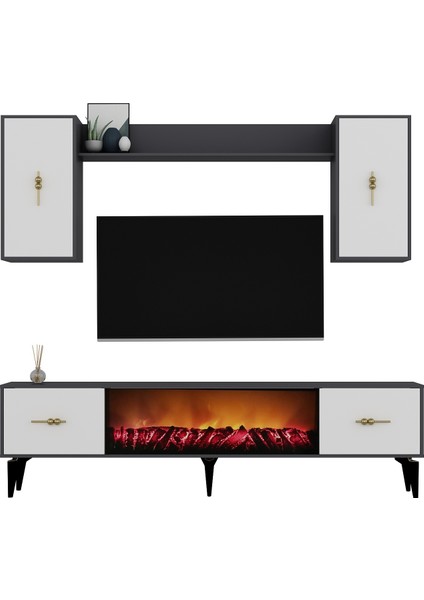 Demonte Decor Sinta 180 cm Şömineli  (B) Tv Ünitesi Takımı