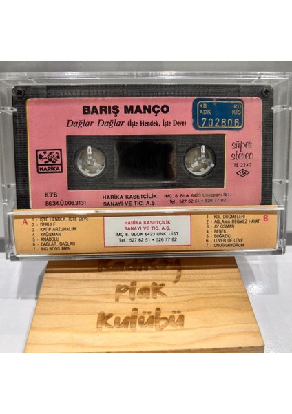 Barış Manço ‎– Dağlar Dağlar 1986 Baskı Kaset