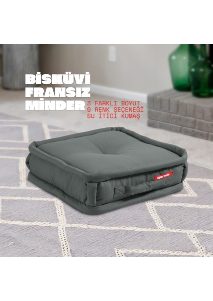 Bisküvi Minder Petek Önü Palet Üstü Minderi Fransız Minder Bank Ve Bahçe Minderi 45x45x14 Cm Antrasit