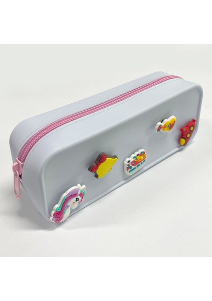 Dıy Delik Silikon Kalem Çantası Sevimli Ilkokul Öğrencisi Fermuarlı Kalem Kutusu (Yurt Dışından)