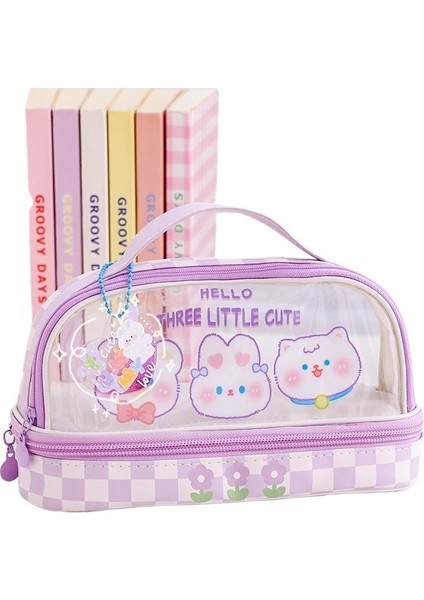 Karikatür Büyük Kapasiteli Kalem Çantası Saklama Çantası Öğrenci Taşınabilir (Yurt Dışından)