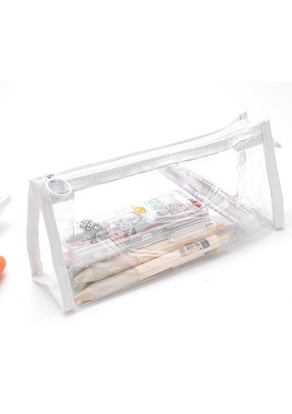 Şeffaf Kalem Çantası Büyük Kapasiteli Öğrenci Kırtasiye Çantası Kore Tarzı Moda Kalem Çantası Basit Kalem Çantası (Yurt Dışından)