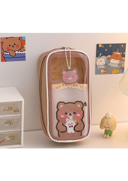 Şeffaf Çok Katmanlı Büyük Kapasiteli Kalem Kutusu (Yurt Dışından)