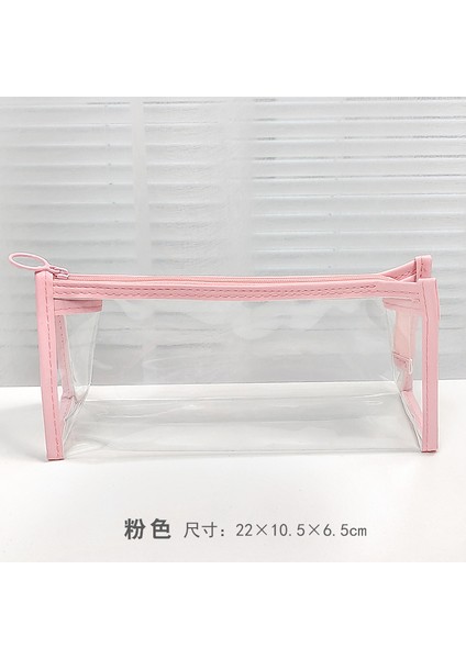 Renkli Şeffaf Saklama Çantası, Basit Ins Girly Kalp Kozmetik Çantası, Yüksek Görünümlü Masaüstü Saklama Kırtasiye Çantası (Yurt Dışından)