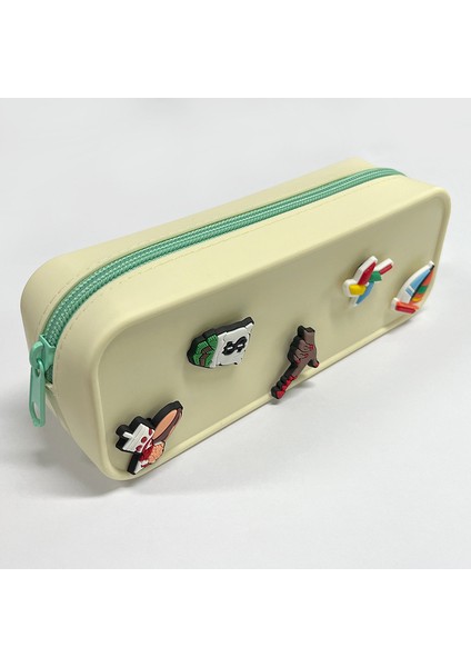 Dıy Delik Silikon Kalem Çantası Sevimli Ilkokul Öğrencisi Fermuarlı Kalem Kutusu (Yurt Dışından)