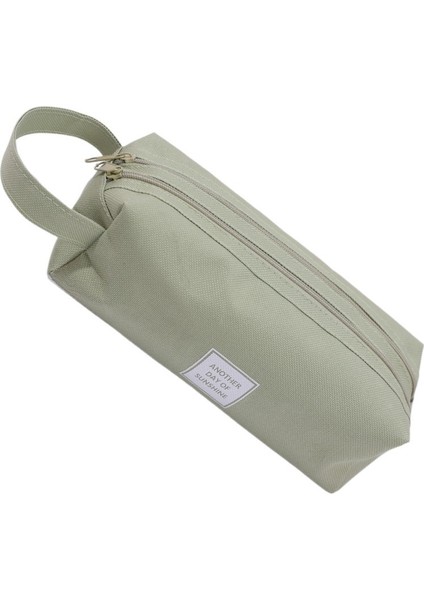 Yaratıcı Basit Büyük Kapasiteli Kalem Çantası Basit Oxford Kumaş Çift Fermuarlı Kalem Çantası Erkek ve Kız Öğrenciler Taşınabilir Kırtasiye Çantası (Yurt Dışından)