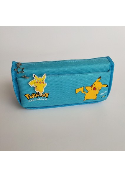 Karikatür Kalem Çantası Anime Pikachu Ilkokul Öğrencisi Kalem Çantası Büyük Kapasiteli Sevimli Kalem Kutusu Ortaokul Öğrencisi Kırtasiye Çantası (Yurt Dışından)
