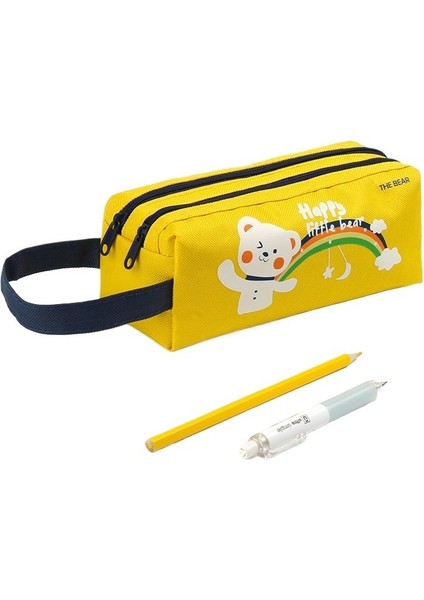 Yaratıcı Oxford Kumaş Kalem Kutusu Çift Katmanlı Büyük Kapasiteli Kalem (Yurt Dışından)