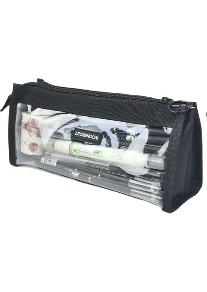 Büyük Kapasiteli Kanvas Yüksek Görünümlü Şeffaf Kırtasiye Çantası (Yurt Dışından)