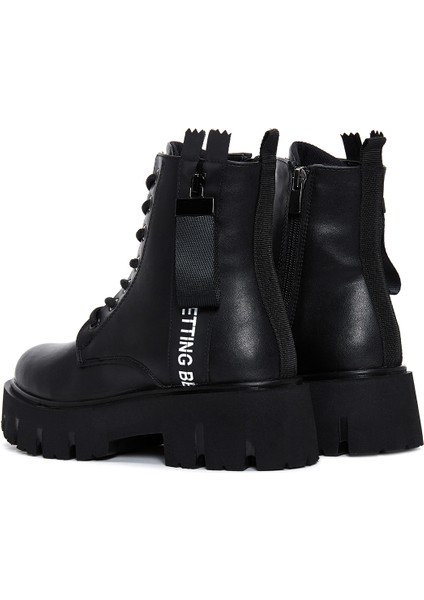 Kadın Siyah Fermuarlı Casual Postal Bot 23WFE221018 indirimleri