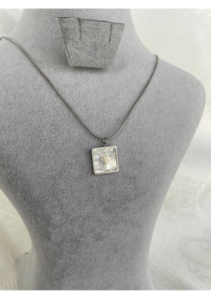 Kare Kalp Kolye Trend Kolye Çelik Kolye Aksesuar Şık Kadın Hediyelik fiyatları