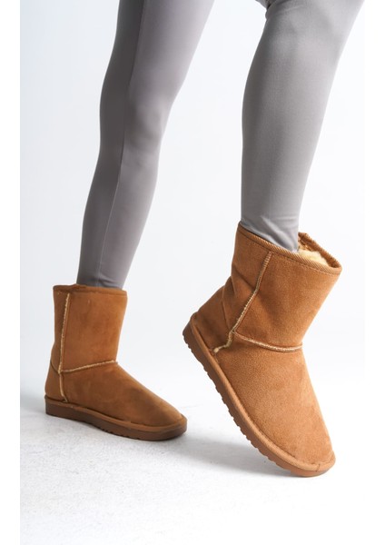 Selına Bağcıksız Düz Taban Içi Kürklü Süet Kadın Bot Tt Taba fırsatları