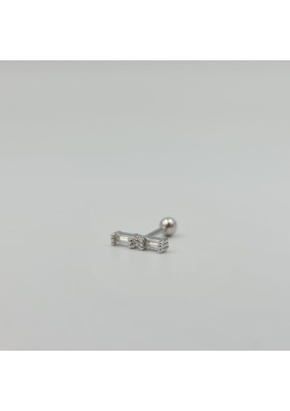 Cerrahi Çelik Taşlı Baget Küpe Tragus Helix Kıkırdak Piercing