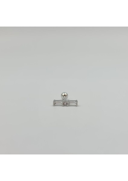 Cerrahi Çelik Taşlı Baget Küpe Tragus Helix Kıkırdak Piercing