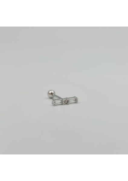 Cerrahi Çelik Taşlı Baget Küpe Tragus Helix Kıkırdak Piercing