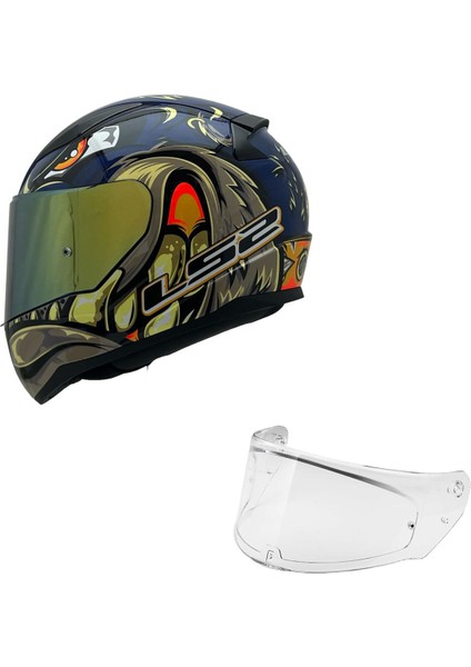 Rapıd 2 Spox Mavi-Gri Kask Sarı Cam