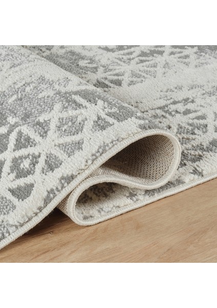 7/24 Sahara Marta Gri 100x300 cm Salon Mutfak Halısı Yolluk Kilim modelleri