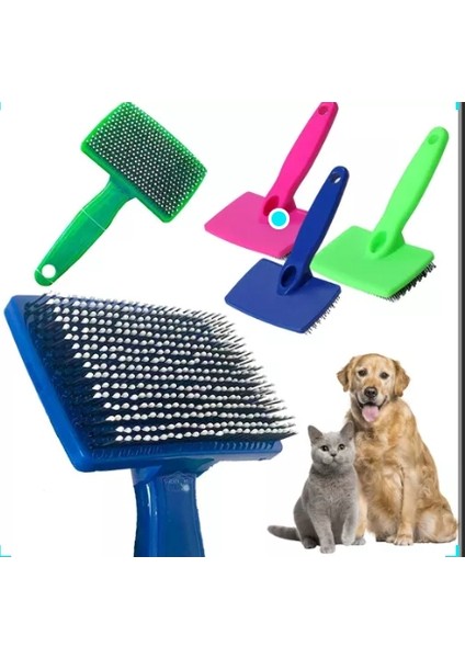 Pet Brush Plastik Saplı Plastik Uçlu Tarak (15X9CM)