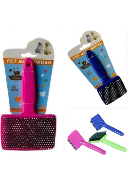 Pet Brush Plastik Saplı Plastik Uçlu Tarak (15X9CM)