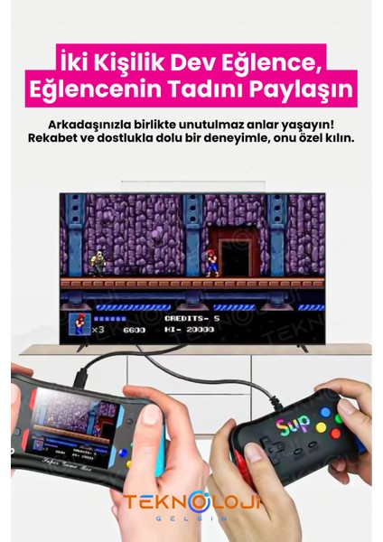 500 Oyun Retro Sup Konsolu X7M 3,5 Inç Ekran Video Oyunları Hd/av Çıkışı Taşınabilir Mini Gamepad