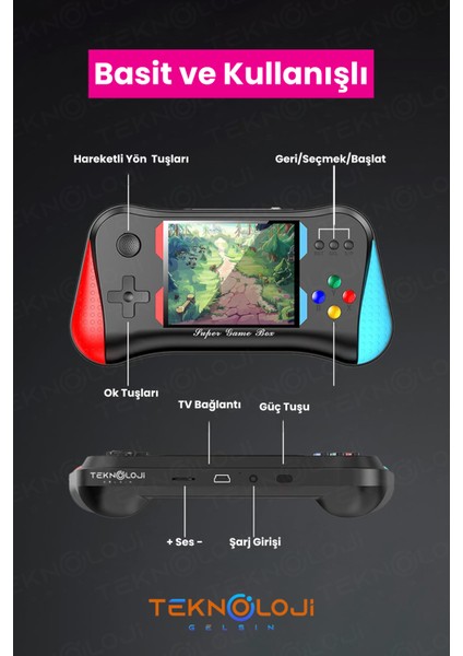 500 Oyun Retro Sup Konsolu X7M 3,5 Inç Ekran Video Oyunları Hd/av Çıkışı Taşınabilir Mini Gamepad