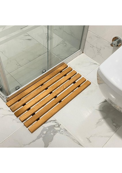 Ahşap Ipli Banyo Paspası, Bahçe Balkon Paspası 30x70cm