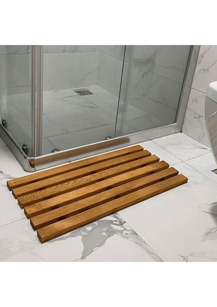 Ahşap Ipli Banyo Paspası, Bahçe Balkon Paspası 30x70cm