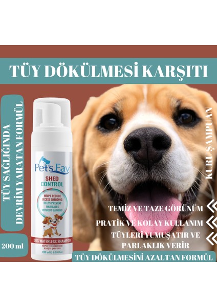 Köpek Tüy Dökülmesi Karşıtı Doğal ve Organik Kuru Köpük Şampuanı