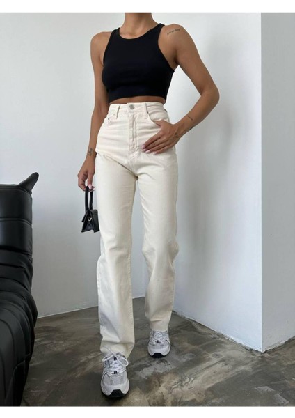 Penolope Kadın Krem Kot Pantolon