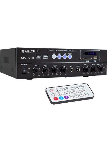 MV-510 50 Watt USB Sd Kart Bluetooth Girişli Hat Trafolu Anfi