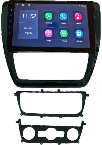 Volkswagen JETTA(2011-2018 Yıl) 4 GB RAM 64 GB Android Sürüm 13 Kablosuz Carplay Navigasyon 10 Inç Ekran Çerçeve ve Arka Görüş Kamerası ile